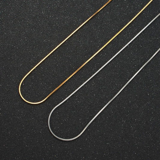 18 inch snake chain stainless steel necklace in gold & silver | wa-2596 wa-2597