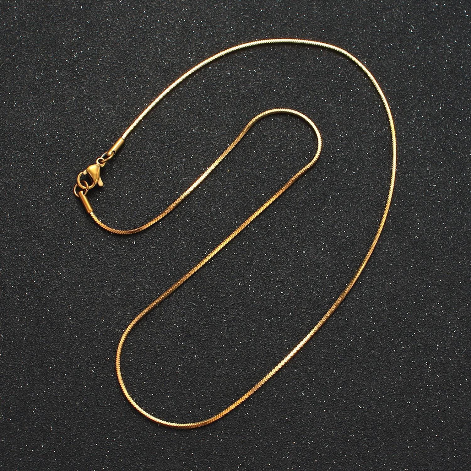 18 inch snake chain stainless steel necklace in gold & silver | wa-2596 wa-2597