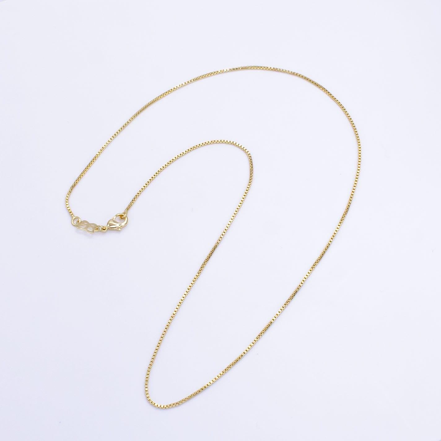 Dainty 14k gold filled box chain necklace delicate 18 inch layering chain necklace for minimalist jewelry inspired wa2513