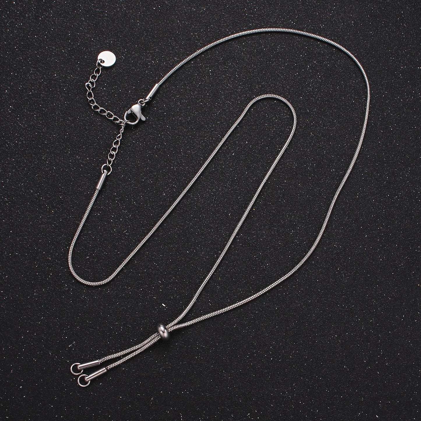 Stainless steel gold snake lariat necklace adjustable slider herringbone chain women's necklace lariat charm jewelry gift for women wa2488