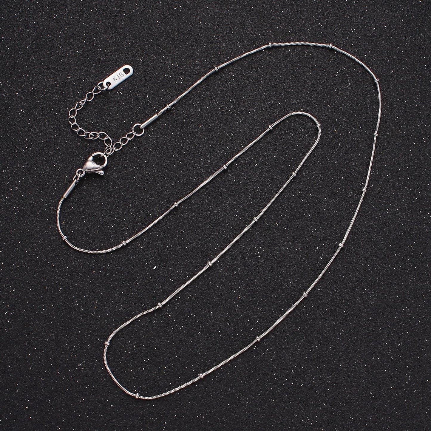 Gold stainless steel 0.8mm satellite snake 18 inch layering herringbone chain necklace | wa-2484