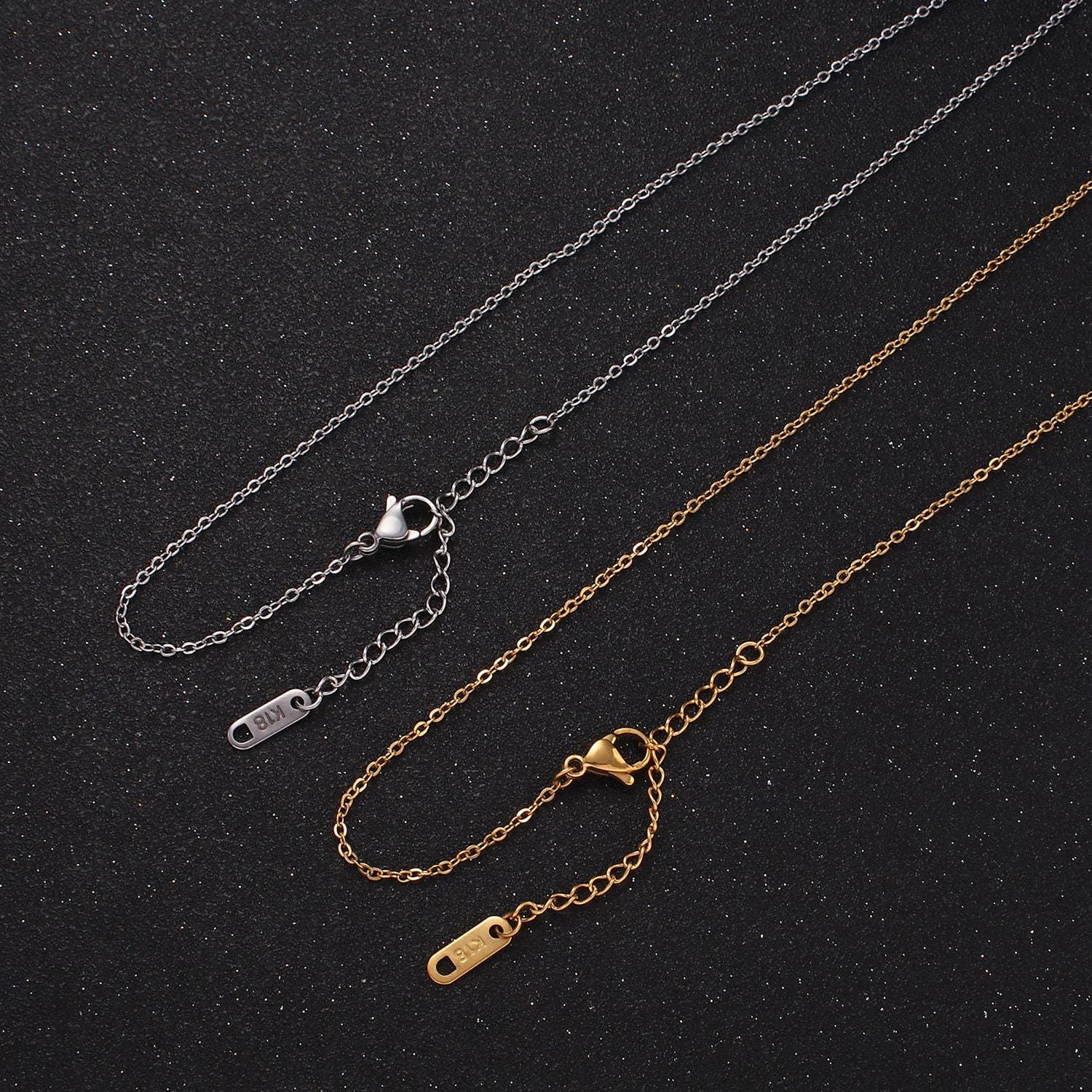 Dainty gold stainless steel 1.2mm cable chain 18 inch layering minimalist necklace with extender | wa-2476