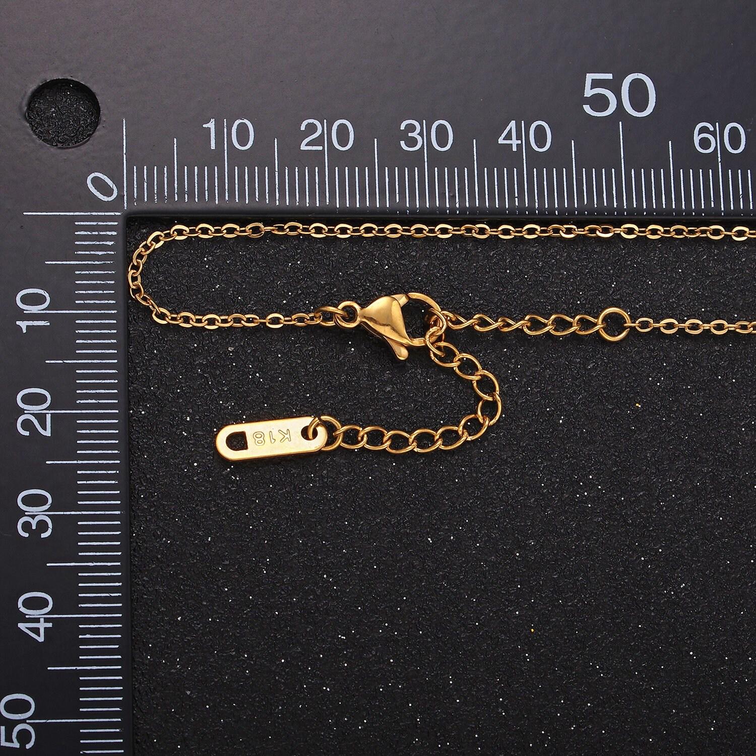 Dainty gold stainless steel 1.2mm cable chain 18 inch layering minimalist necklace with extender | wa-2476