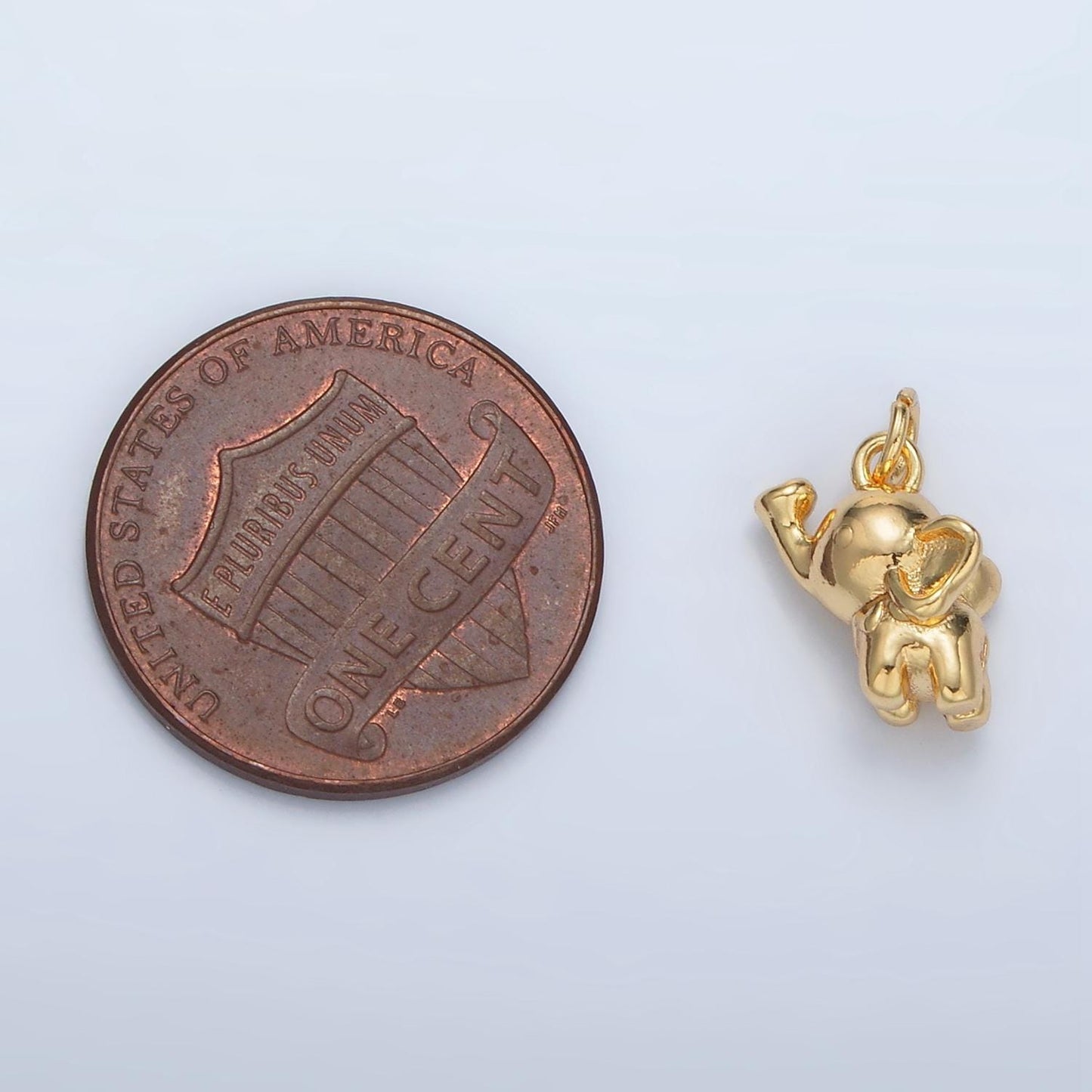 Mini gold elephant charm small dumbo charm safari animal charms 24k gold filled findings ac112