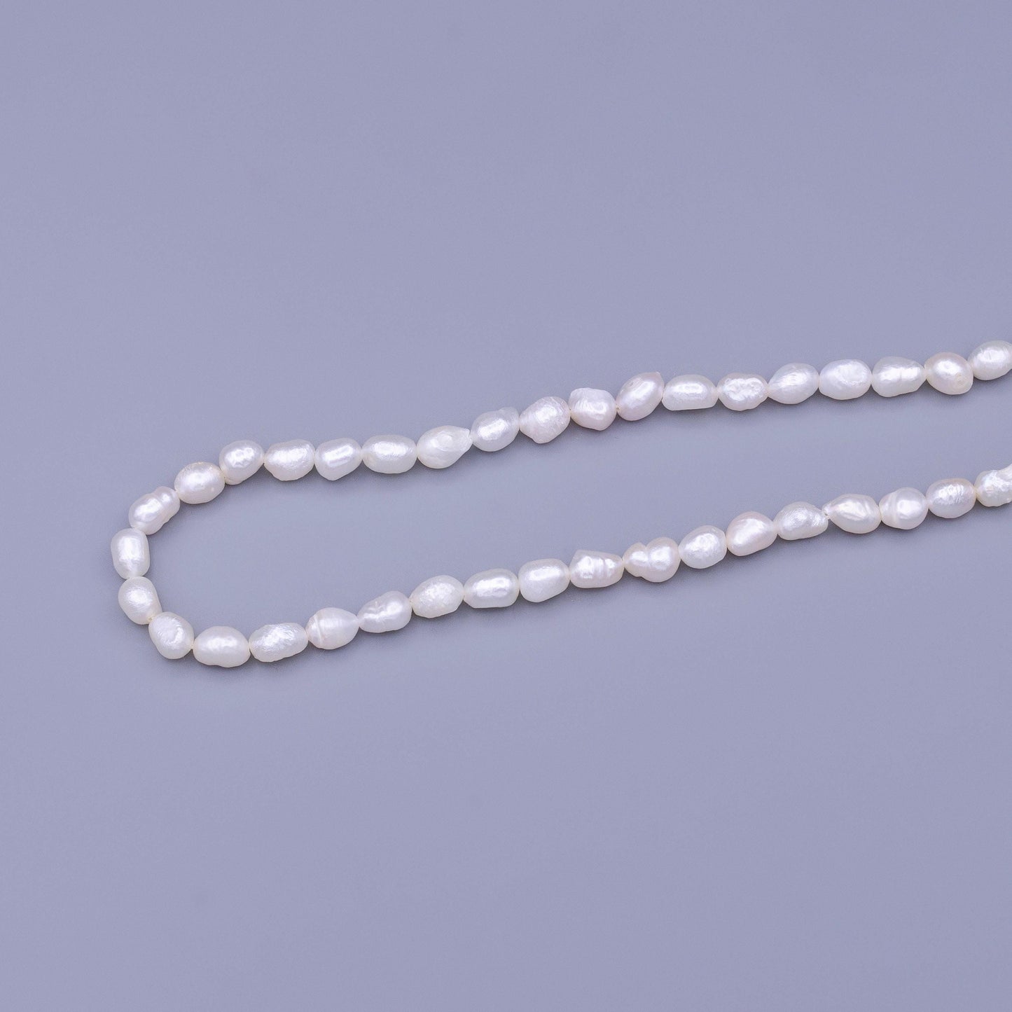 Aaa pearls beads genuine freshwater pearl 5.5mm small off round oval potato pearl white per strand wholesale wa-1672