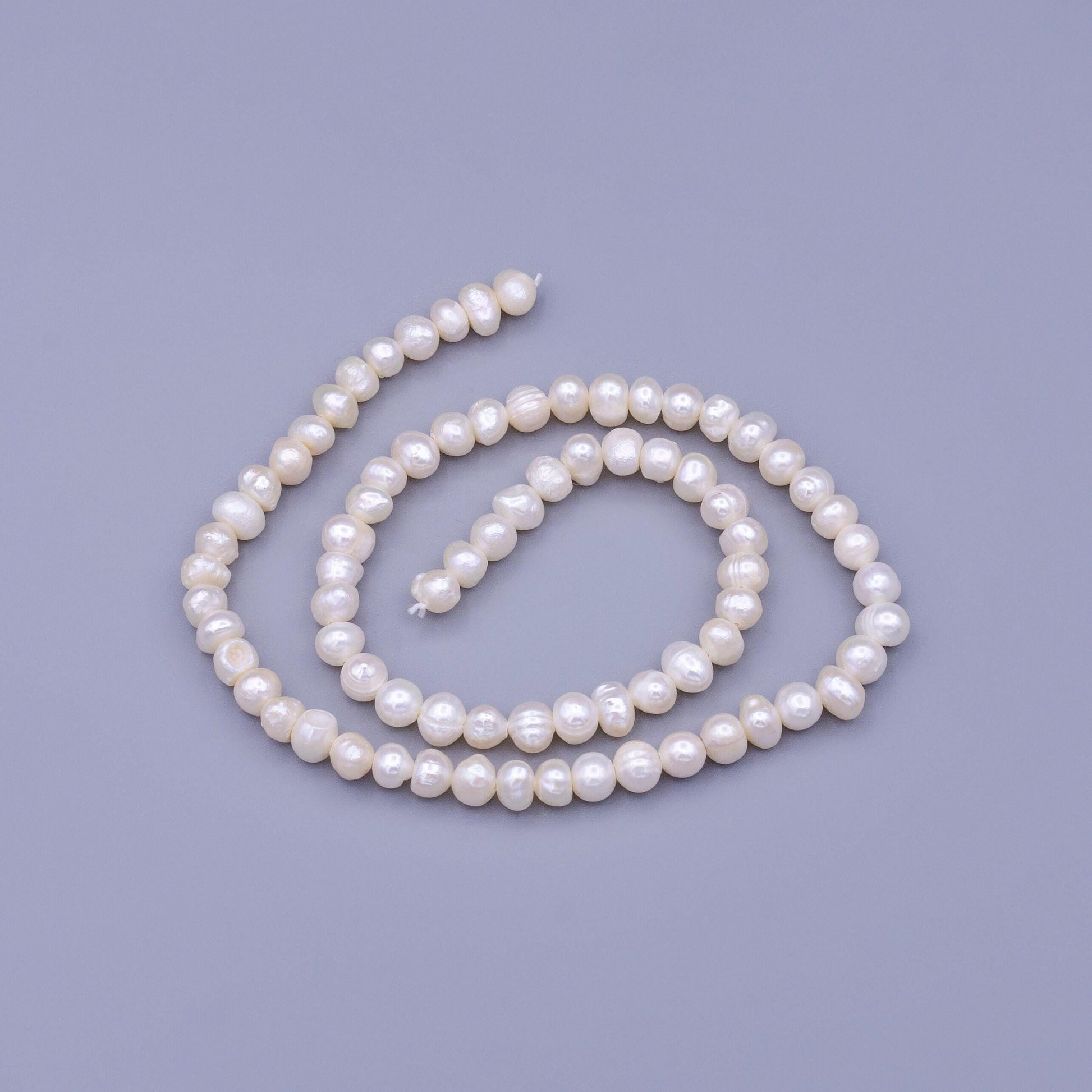 Small seed freshwater pearl, loose beads pearls strand potato genuine culture pearl beads 5.5 - 6mm pearl wholesale wa1671