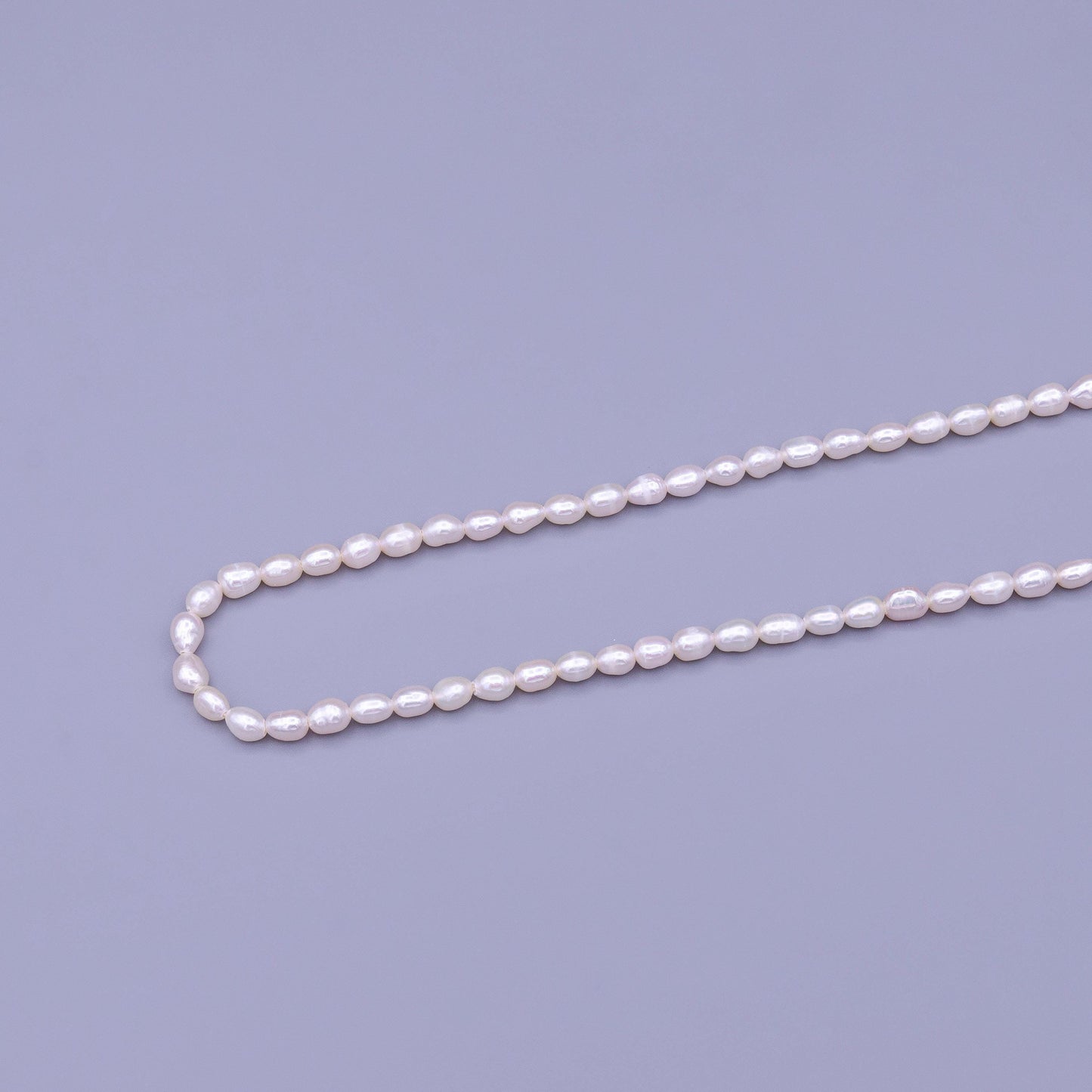 3.8mm white potato freshwater pearls, seed pearl, small size pearl, genuine pearl bead strand supply for jewelry making - wa-1663