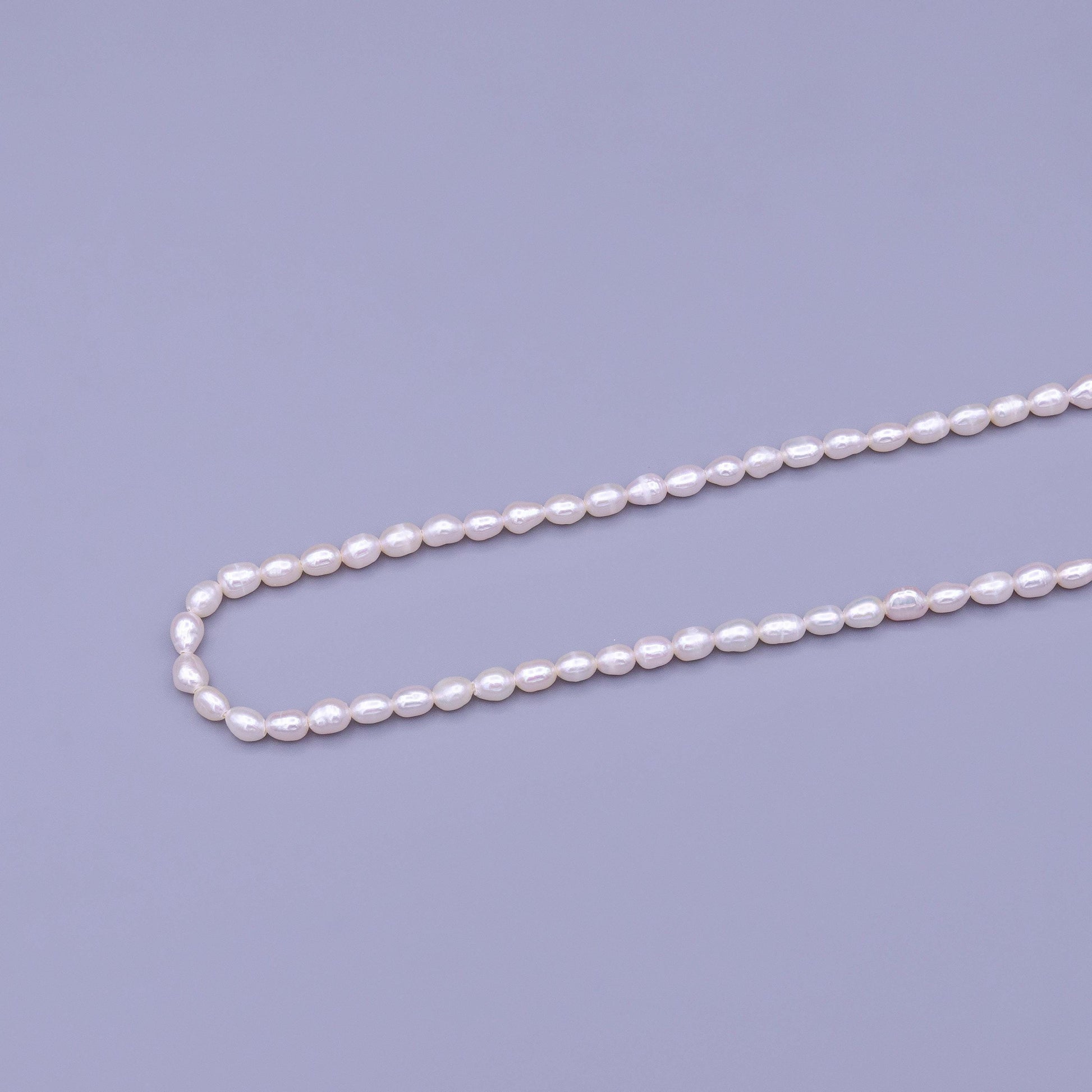 3.8mm white potato freshwater pearls, seed pearl, small size pearl, genuine pearl bead strand supply for jewelry making - wa-1663