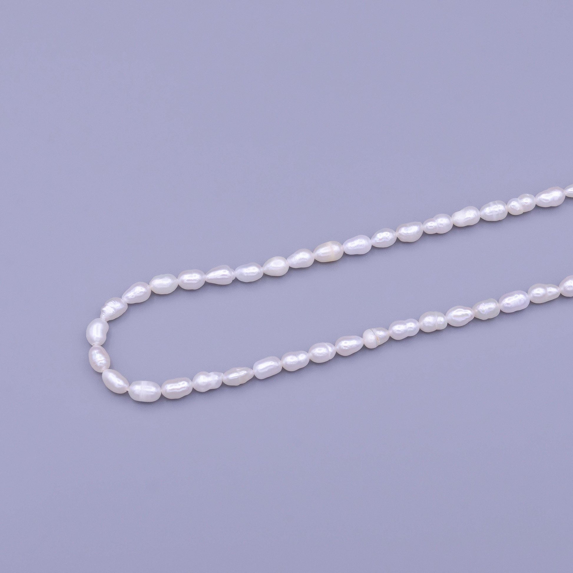 Grade aaa high quality natural freshwater baroque seed nugget keshi pearl beads - white approx. 4mm length full strand, wa-1662