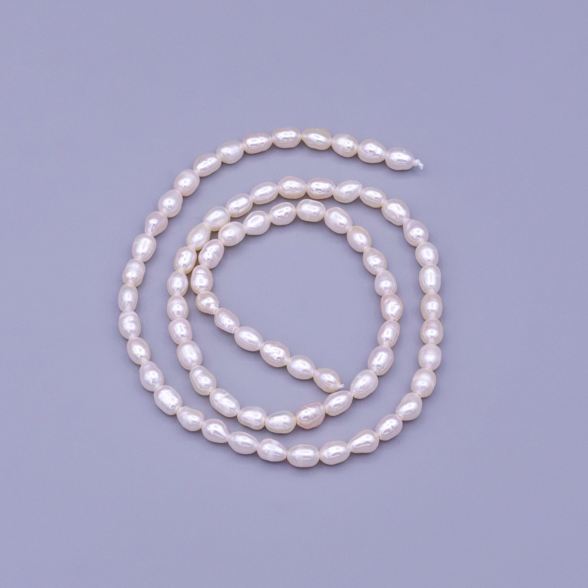 3.8mm white potato freshwater pearls, seed pearl, small size pearl, genuine pearl bead strand supply for jewelry making - wa-1663