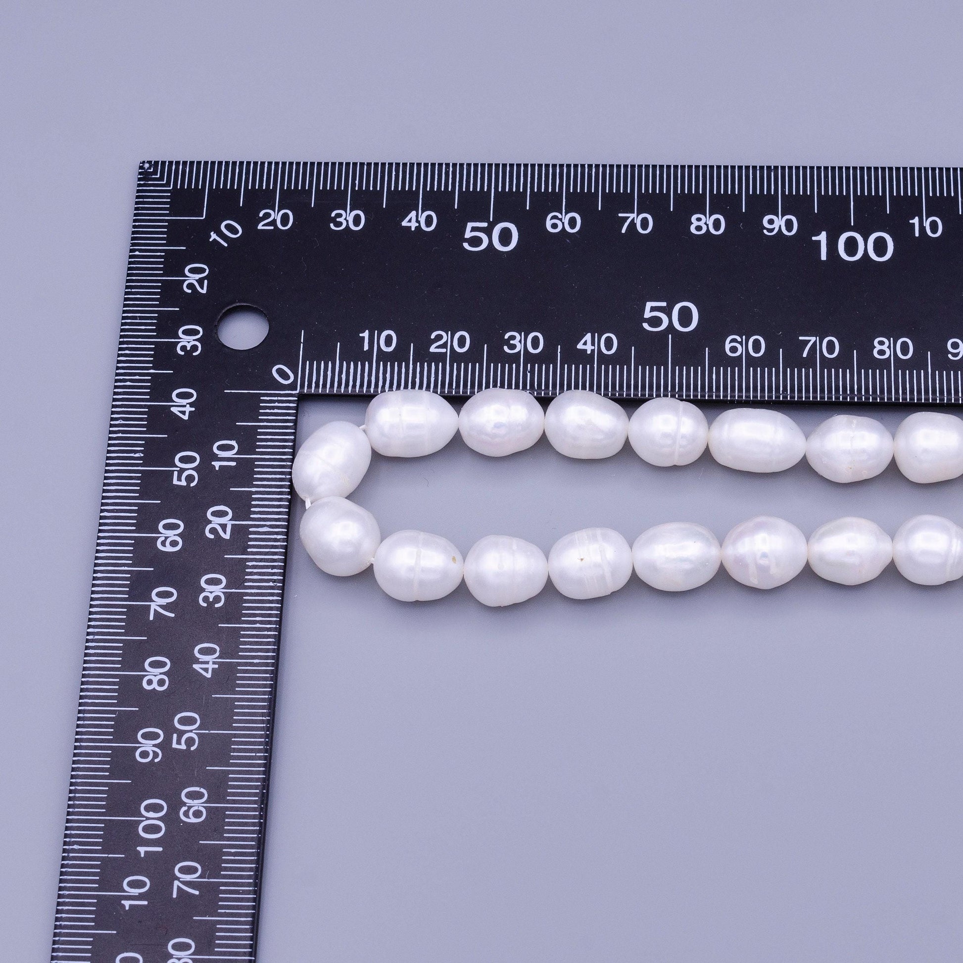 9.7mm potato nugget pearl aaa quality round freshwater pearl loos by strand wholesale pearl beads for jewelry making supply wa-1661