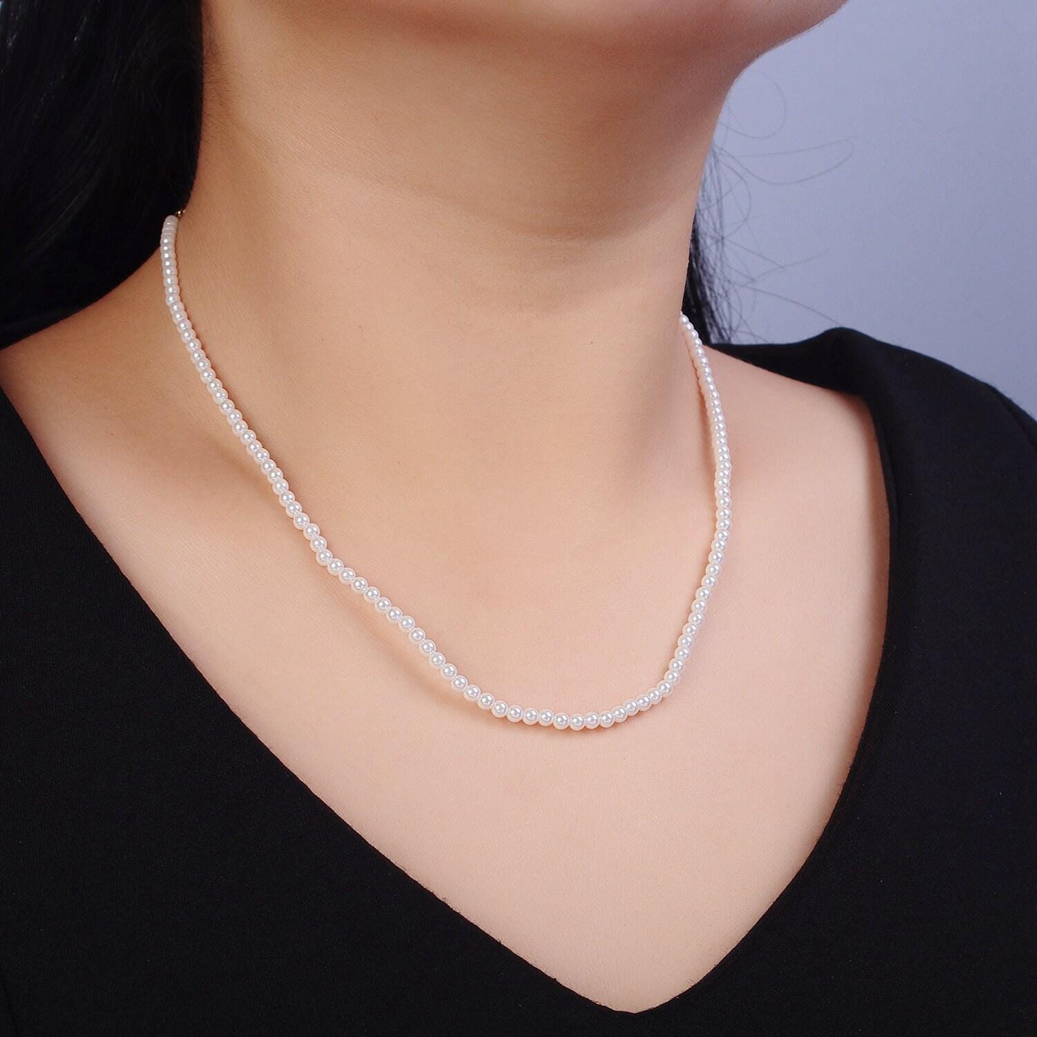 Minimalist shell pearl necklace 24k gold fill 16.5 inch necklace for wedding layer necklace for women mother day gift idea wa1558