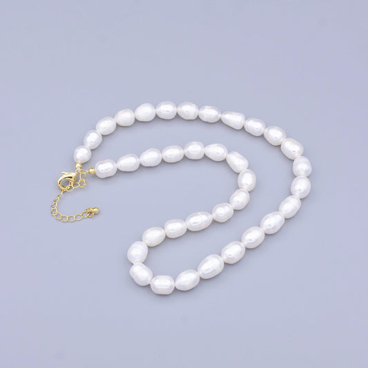 8mm freshwater pearl necklace, white pearls, genuine pearl, pearl necklace, bridal pearl necklace bridesmaid pearls wedding jewelry wa1493