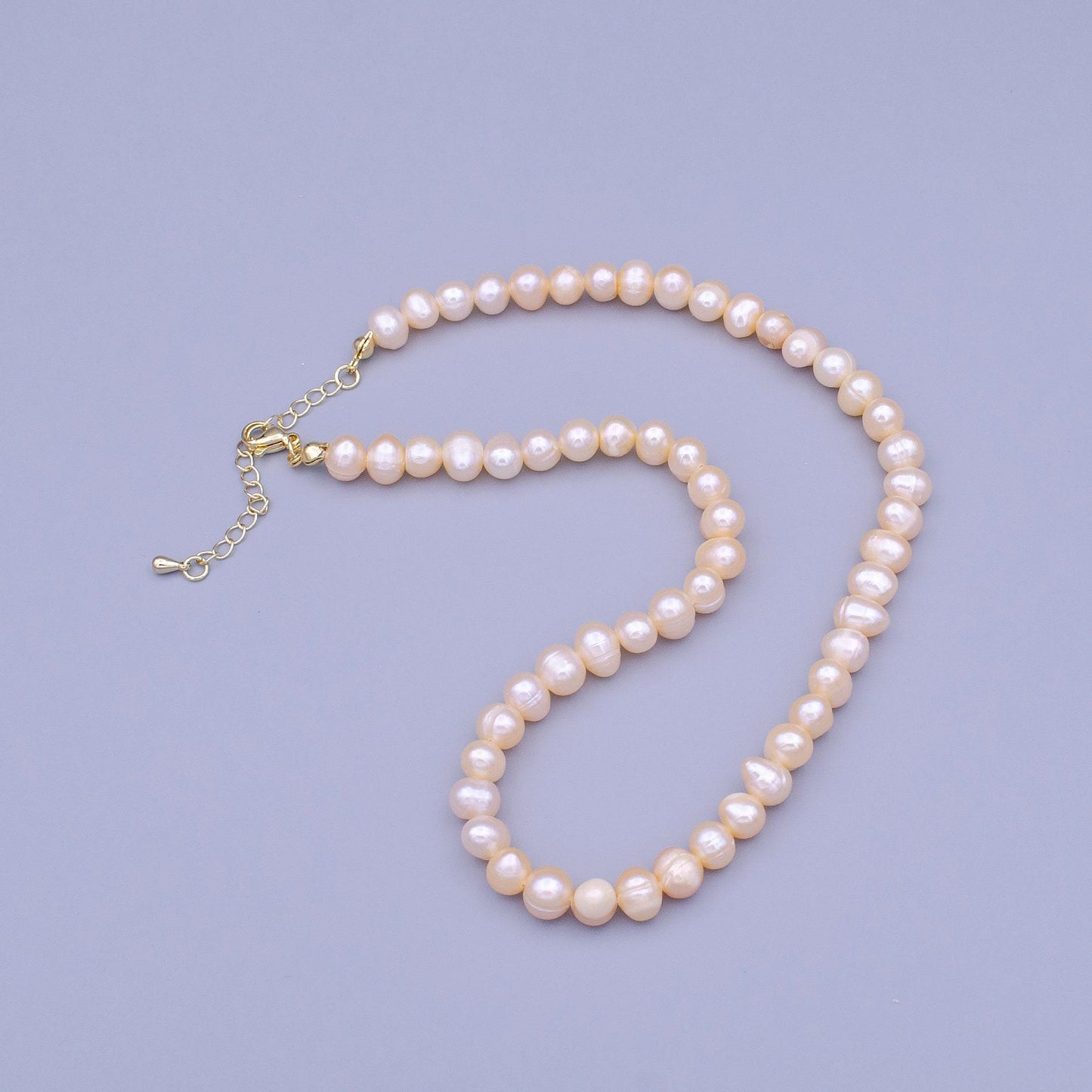 Freshwater pearl necklace 7.7mm pearl necklace peach pink pearl necklace for wedding jewelry minimalist necklace wa-1484