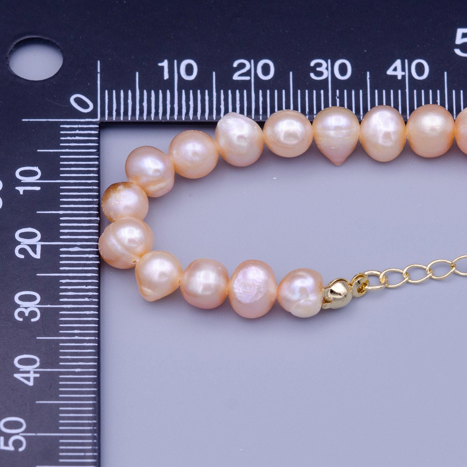 Dainty pink pearl choker, baroque pearl necklace, irregular-shaped pearl necklace, freshwater pearl choker necklace 14 inch wa1463