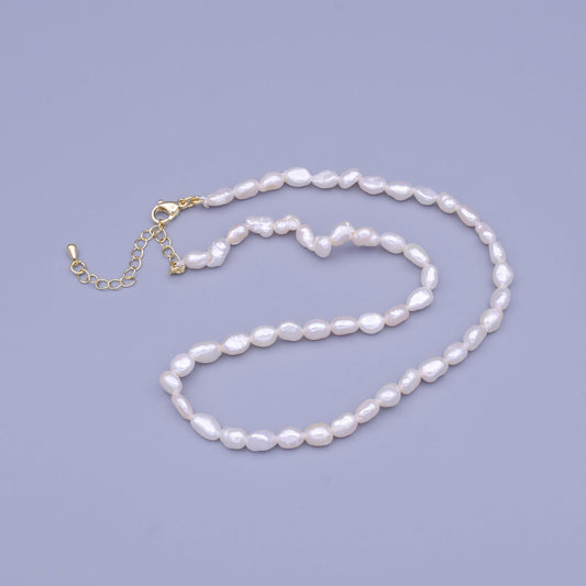 White pearl necklace dainty freshwater pearls choker necklae gift for bridesmaids wedding gift layer necklace wa1460