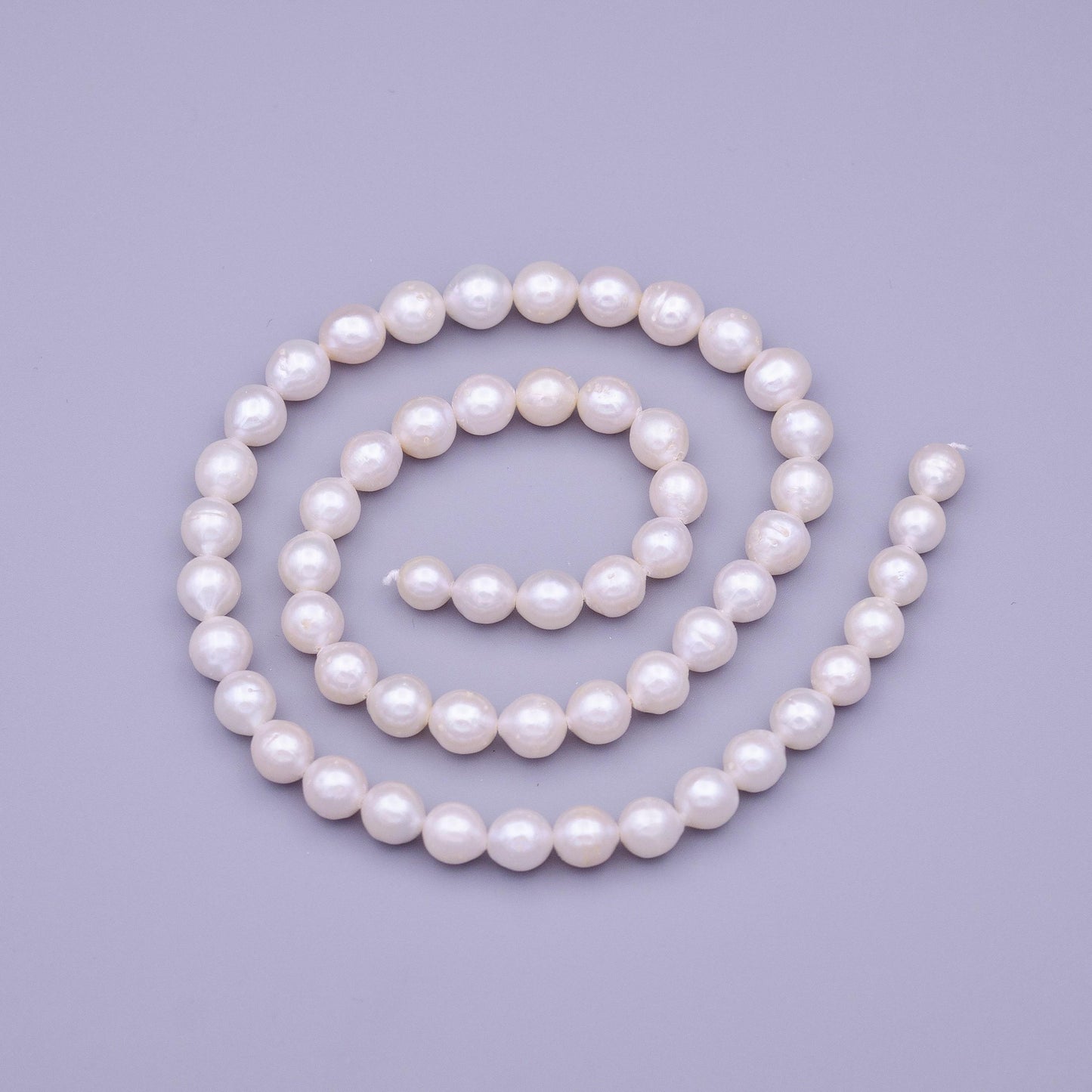 Natural white round freshwater pearl beads awesome aaa quality genuine cultured fresh water pearls 6.4mm 56pcs full strand wa-1327