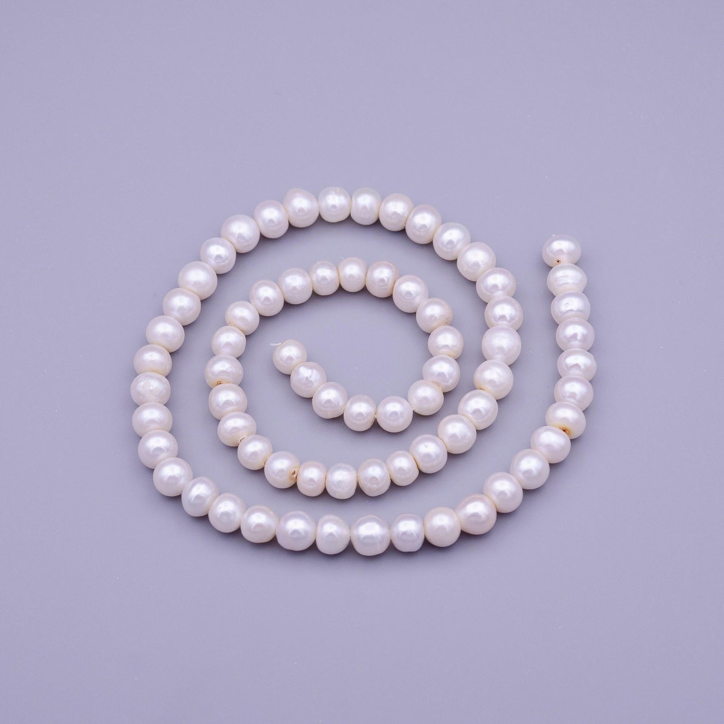 6.5mm white near round freshwater pearls strand beads for necklace bracelet wedding jewelry making supply wa1322