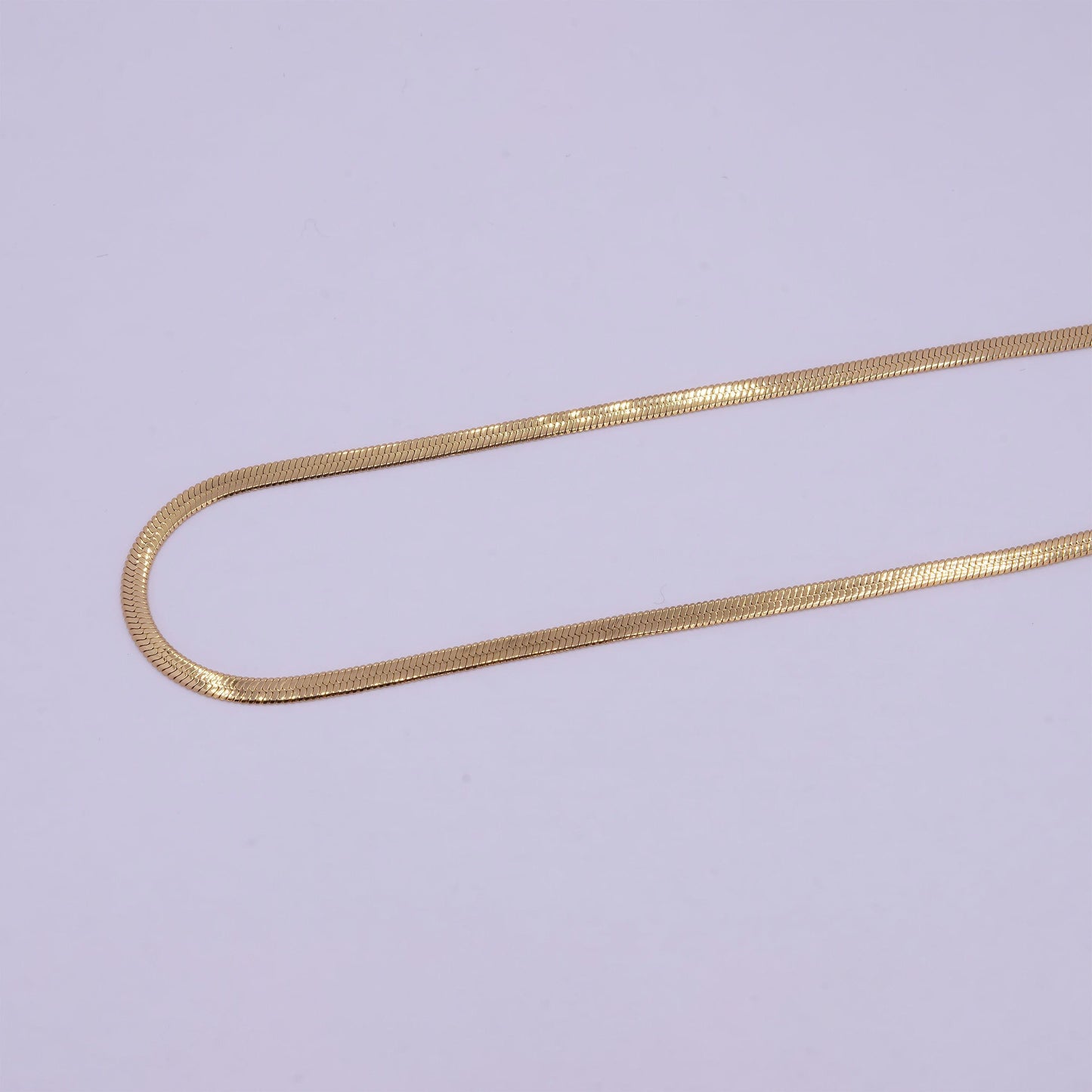 3.0mm gold herringbone necklace, 24k gold filled 16.0" or 18.0" + 2.0 extender delicate gold snake necklace | wa-933, wa-931