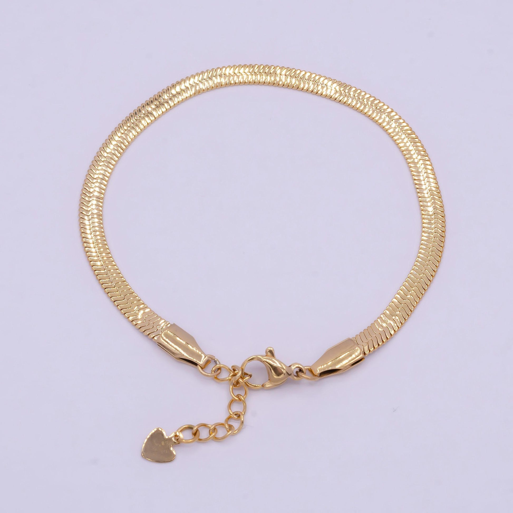 3.0mm, 4.0mm, 5.0mm gold herringbone chain bracelets, 24k gold filled 6.5" + 1.0" extender stack bracelets | wa-925, wa-924, w-926