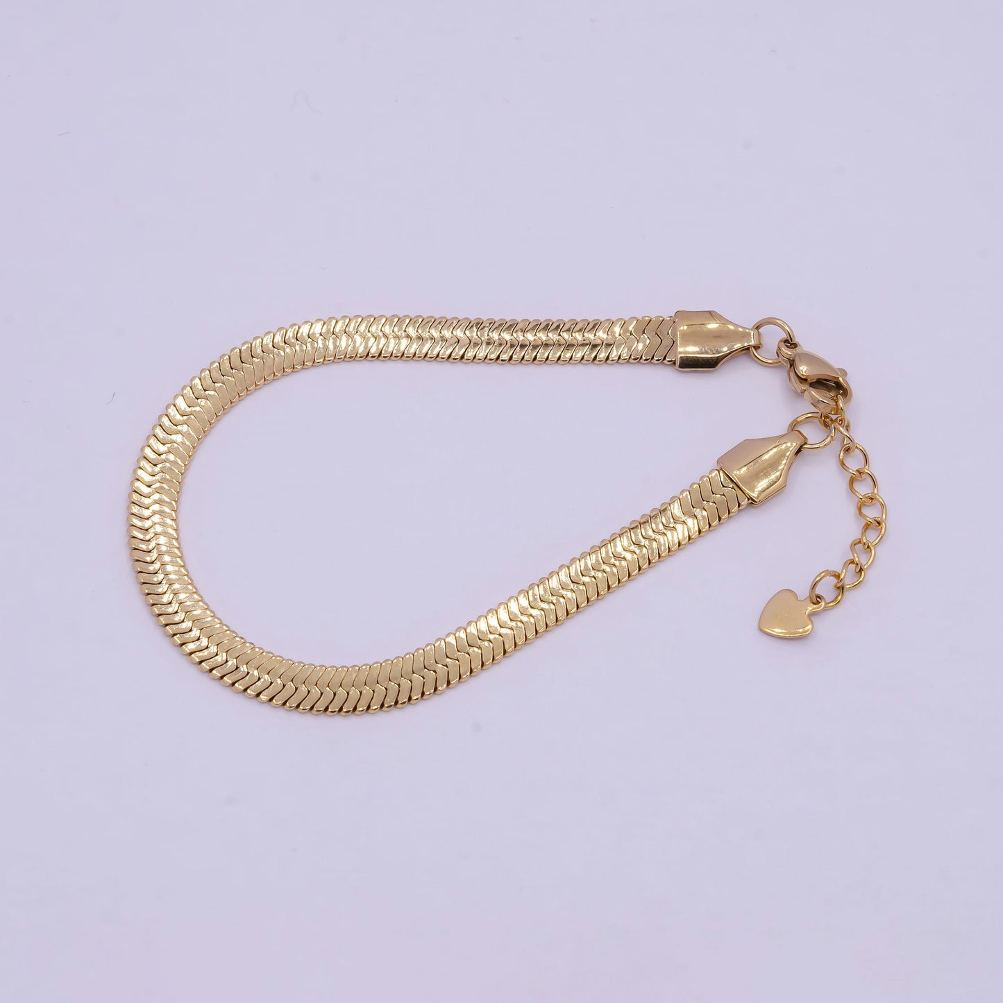 3.0mm, 4.0mm, 5.0mm gold herringbone chain bracelets, 24k gold filled 6.5" + 1.0" extender stack bracelets | wa-925, wa-924, w-926