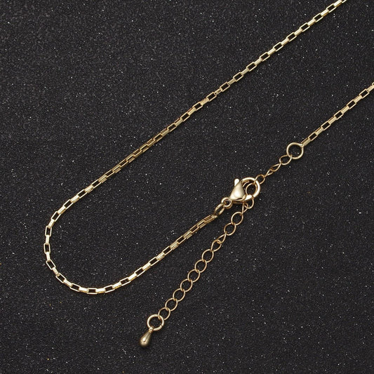 Dainty gold box chain necklace 18 inch + 2 inch extender layering jewelry wa-870