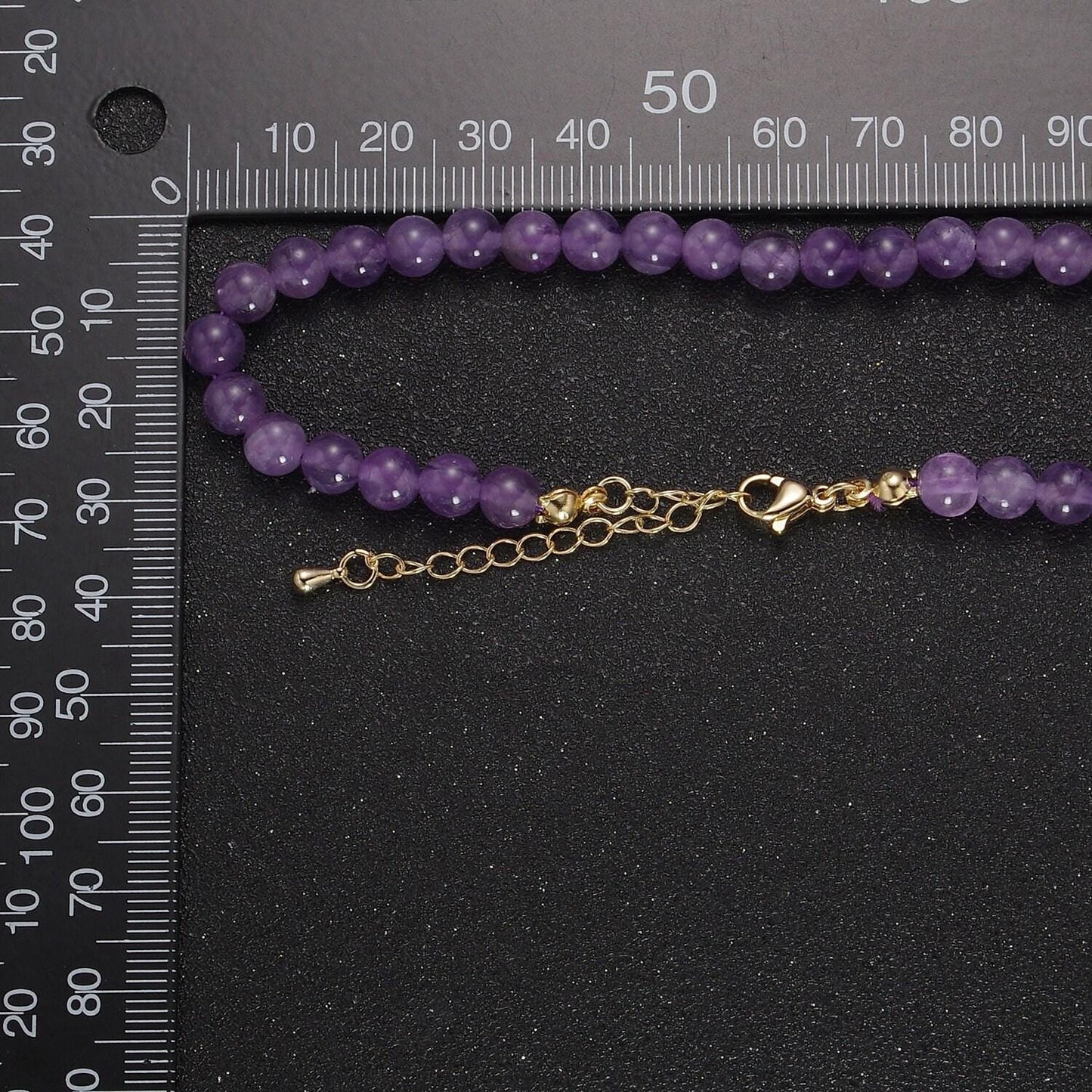 Dainty natural amethyst beaded necklace, 6mm purple amethyst smooth round bead necklace 18k gold filled gemstone necklace jewelry wa-860