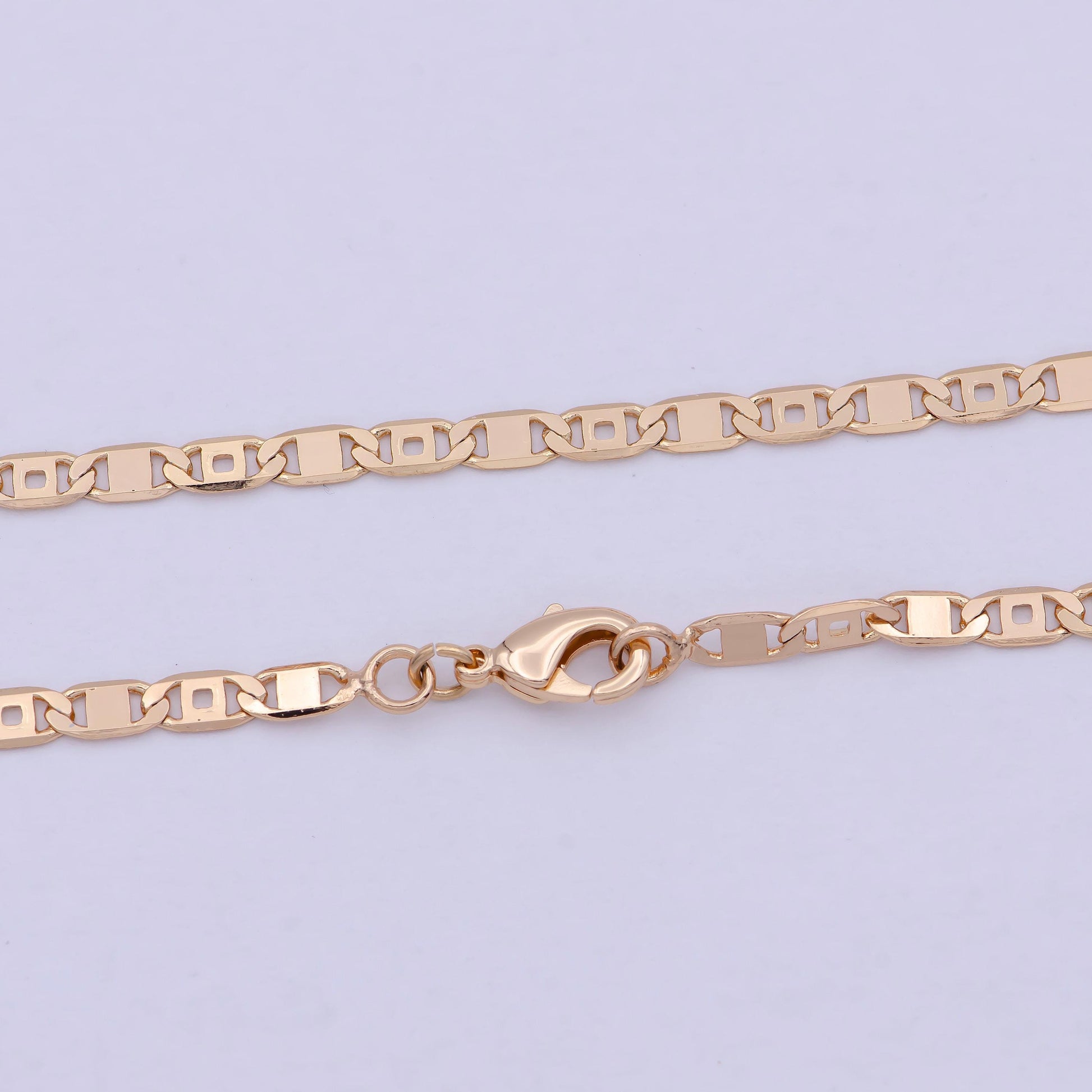 Rose gold mariner link chain necklace, rose gold filled mariner necklace, anchor link chain necklace 17.5 inch wa-804