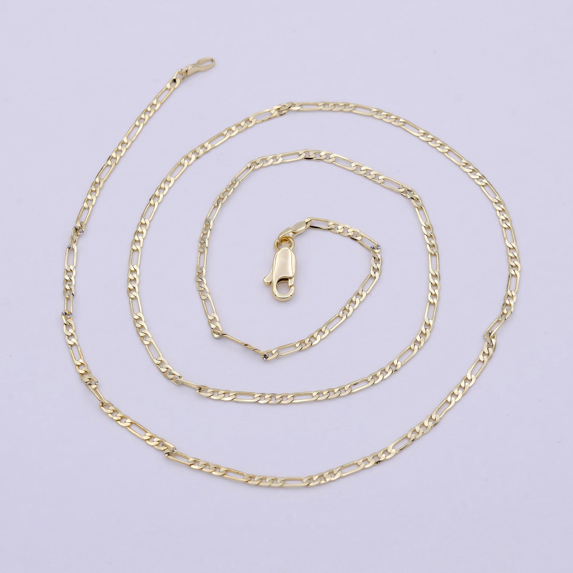 14k gold filled figaro chain necklace lead nickel free 1.8mm figaro ready to wear wa-799