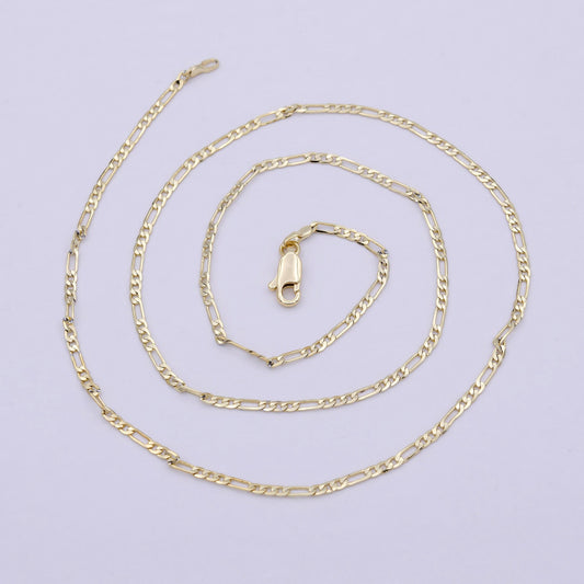 14k gold filled figaro chain necklace lead nickel free 1.8mm figaro ready to wear wa-799