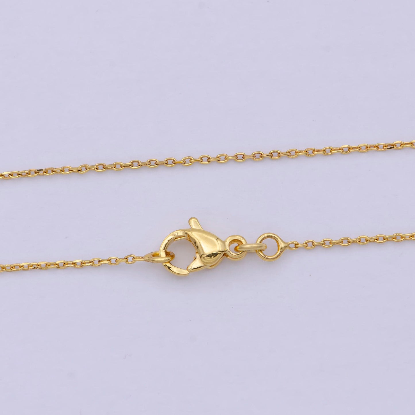 Dainty cable chain | 24k gold filled cable woman necklace 17.5 inch wa-797