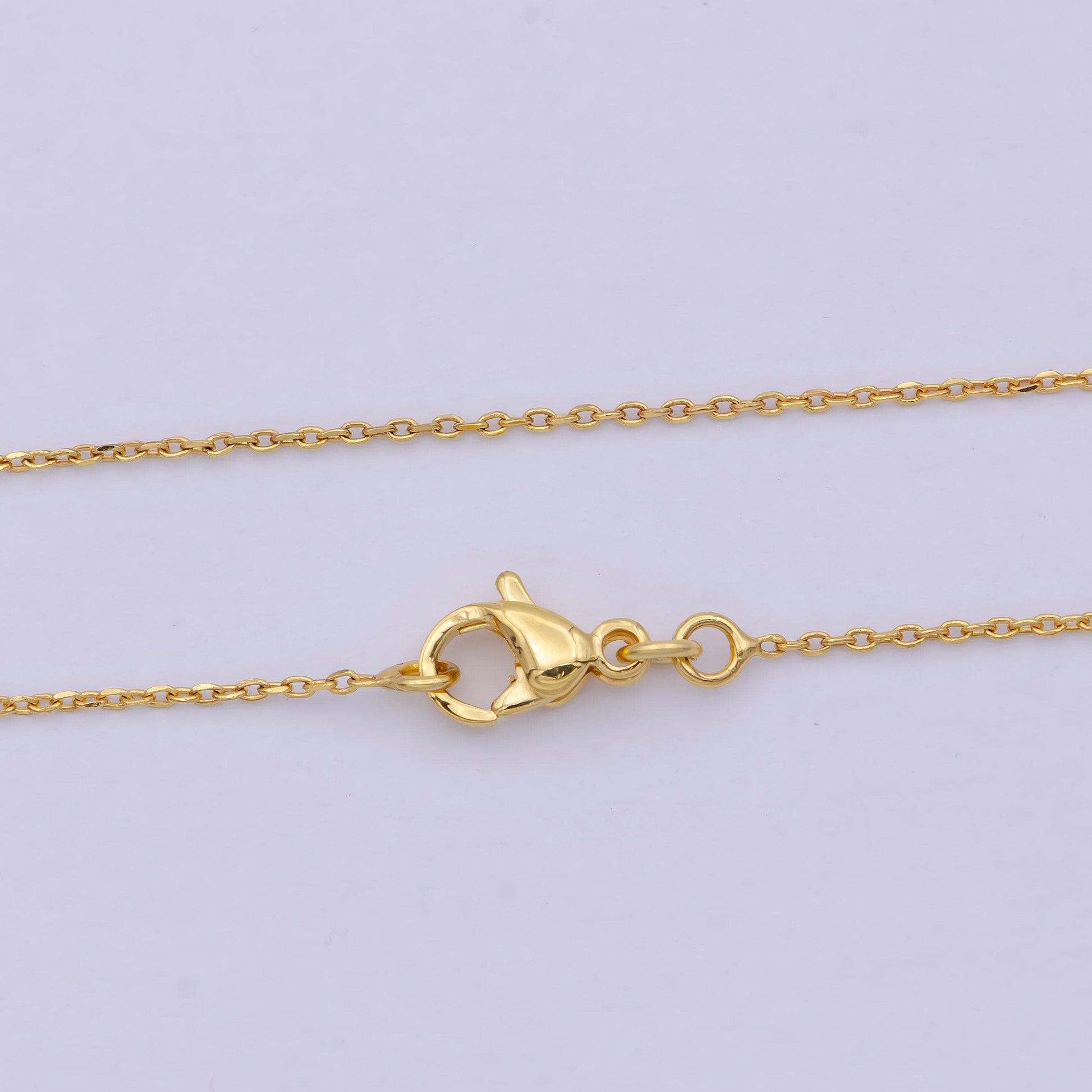 Dainty cable chain | 24k gold filled cable woman necklace 17.5 inch wa-797
