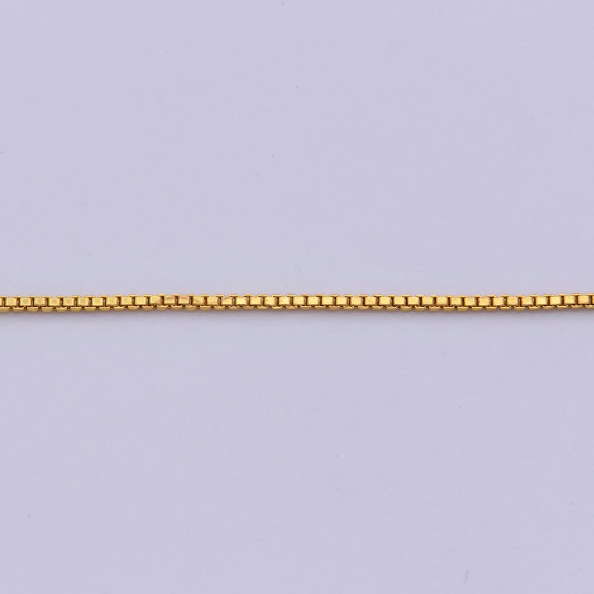 0.6 mm chain box necklace, 24k gold filled box chain, dainty gold filled chain, minimalist necklace 16.0 inch chain | wa-776