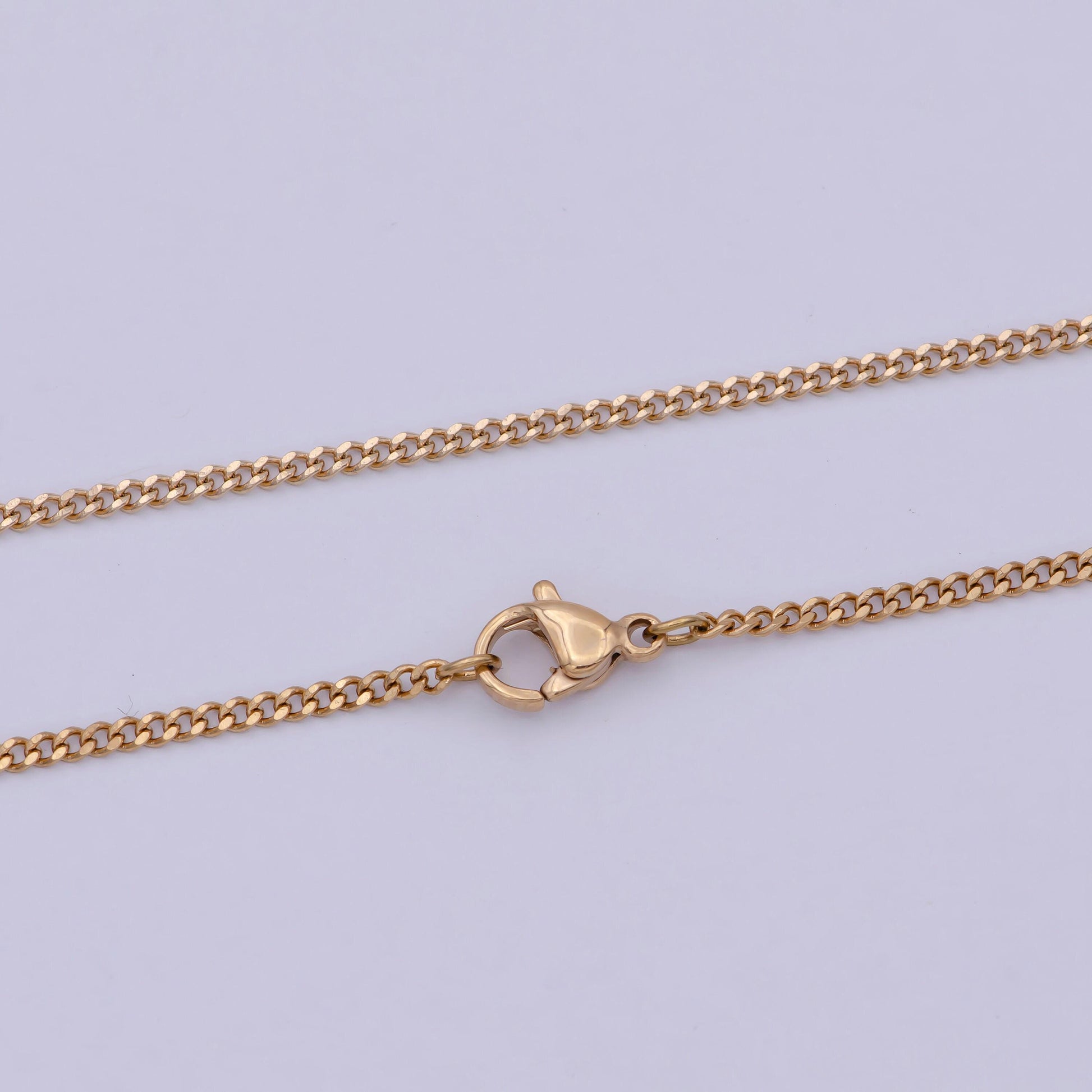Thin gold, 18k gold plated chain, curb chain, cuban chain necklace, stacked gold chains, gold chain necklace for woman, cuban link wa-765