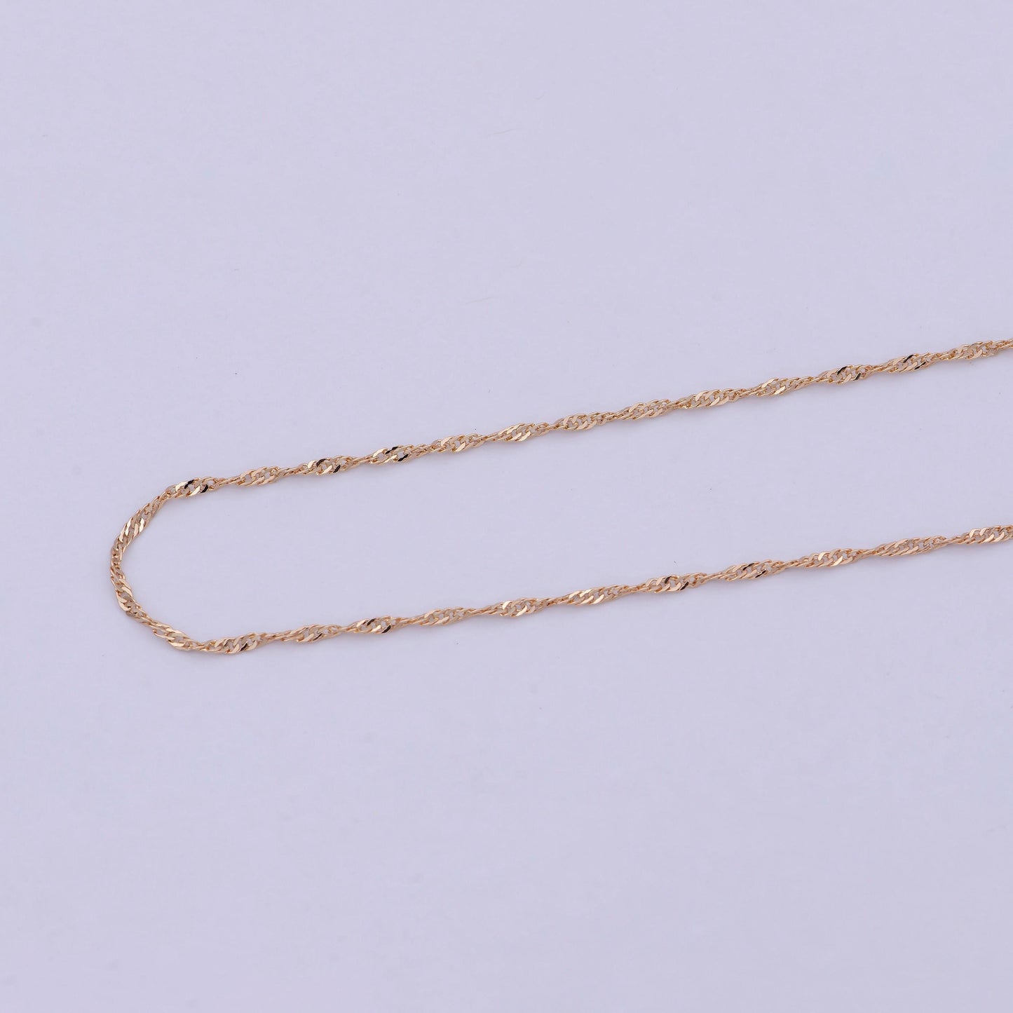 18k gold filled twisted singapore chain necklace, gold chain necklace layer dainty necklace wa-762