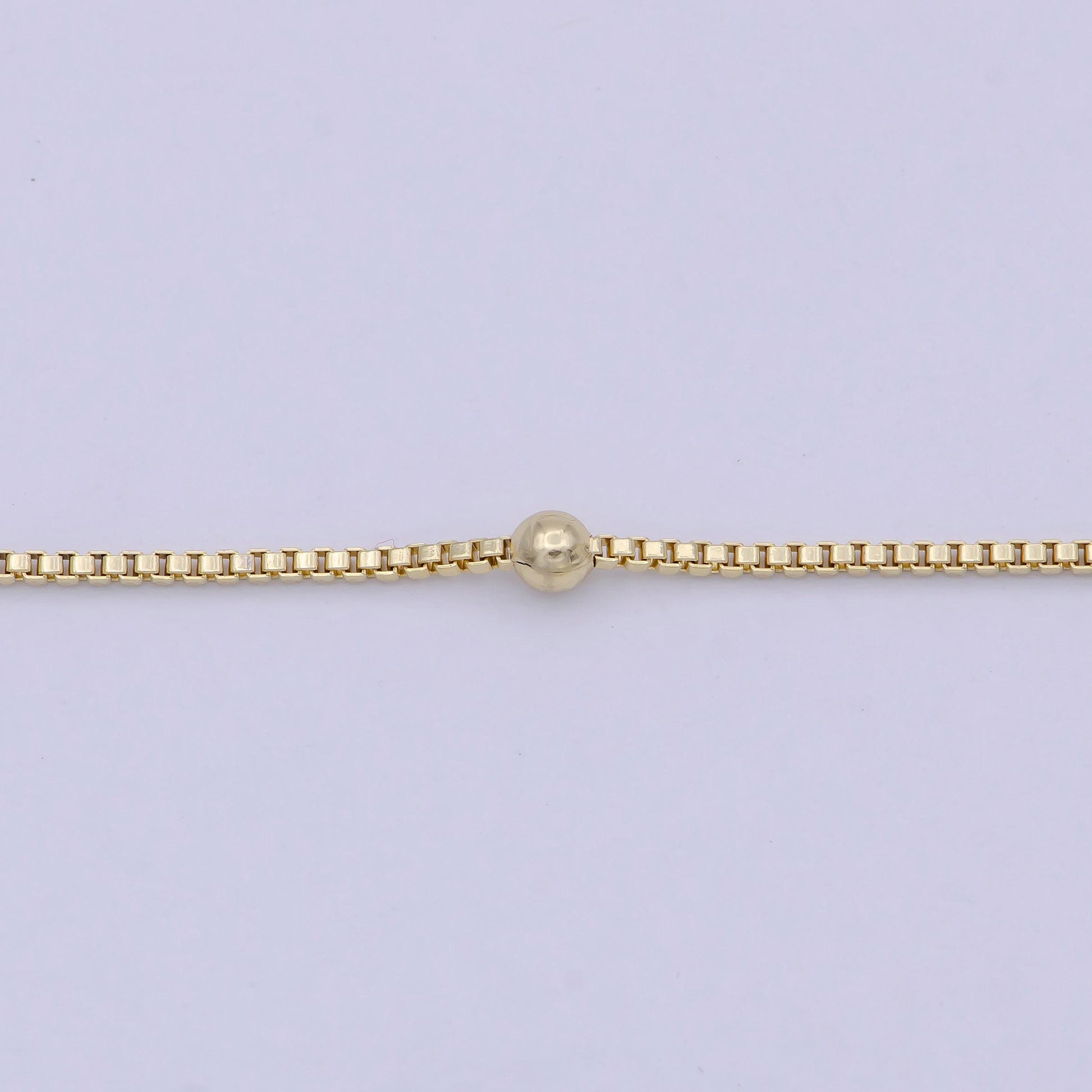 Dainty gold satellite bead chain box chain 18 inch necklace for jewelry making supply wa-753