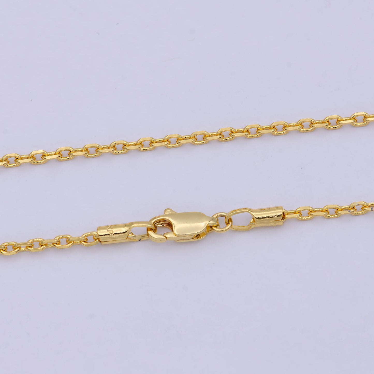 19.7'' ready to use 24k gold filled thin cable necklace chain layering cable chain dainty necklace, for pendant charm necklace making wa-743