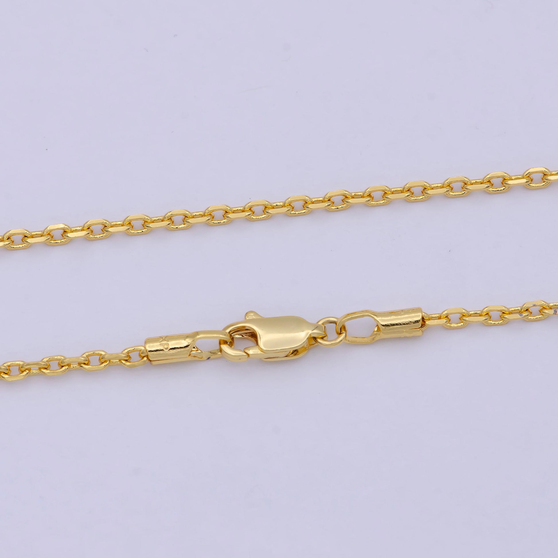 19.7'' ready to use 24k gold filled thin cable necklace chain layering cable chain dainty necklace, for pendant charm necklace making wa-743