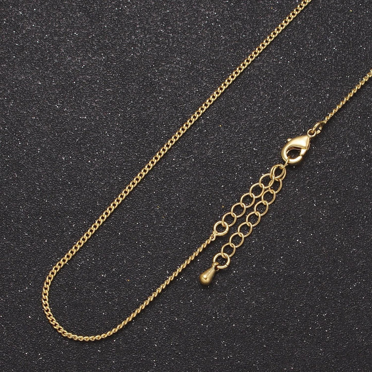 Dainty curb chain necklace - layering necklace - minimalist chain necklace - 24k gold filled chain necklace 17.5" wa-730