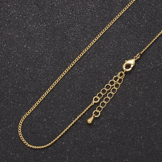 Dainty curb chain necklace - layering necklace - minimalist chain necklace - 24k gold filled chain necklace 17.5" wa-730