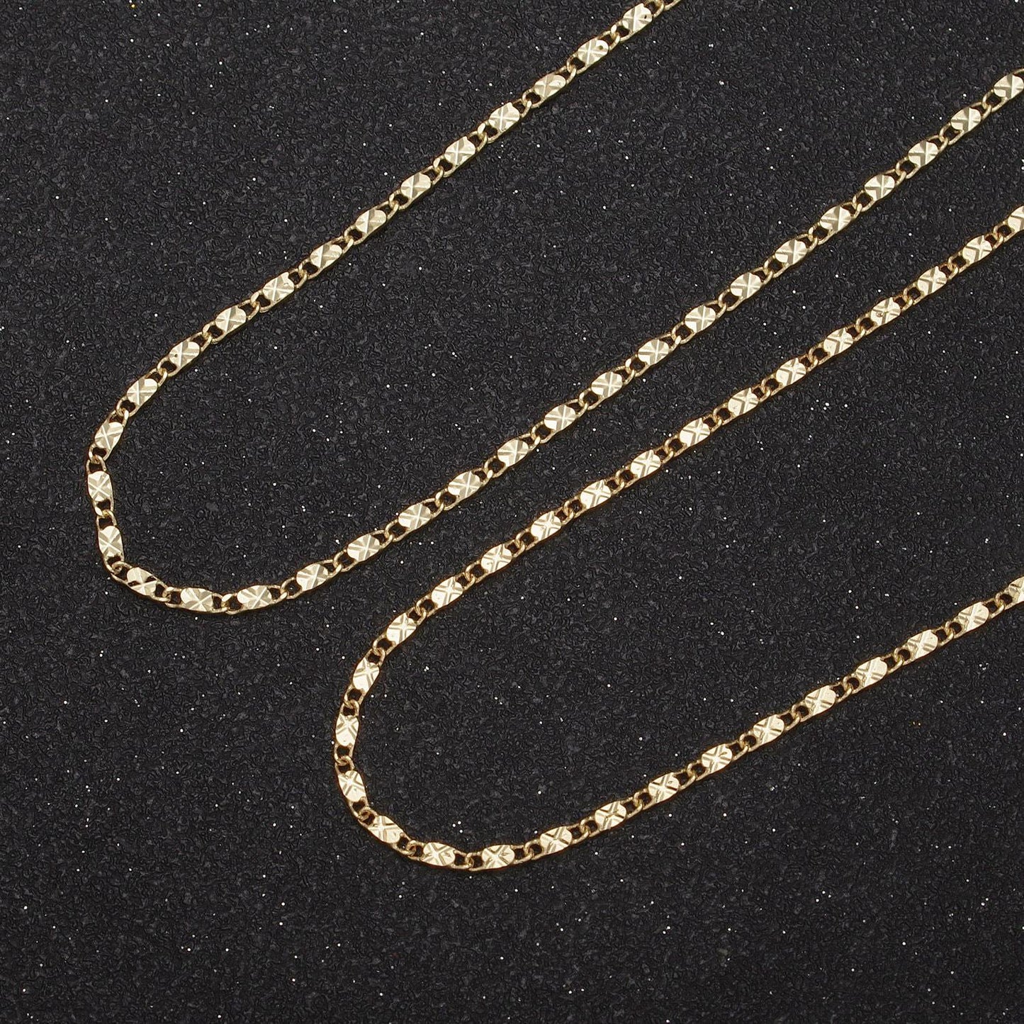 Wholesale gold chain necklace, fine scroll gold chain, simple gold necklace, thin plain women's necklace 18" 20" women chain wa-682
