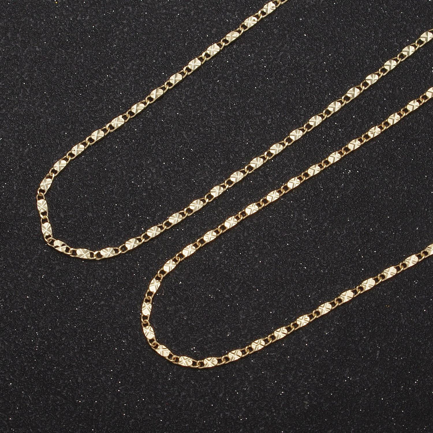 Wholesale gold chain necklace, fine scroll gold chain, simple gold necklace, thin plain women's necklace 18" 20" women chain wa-682