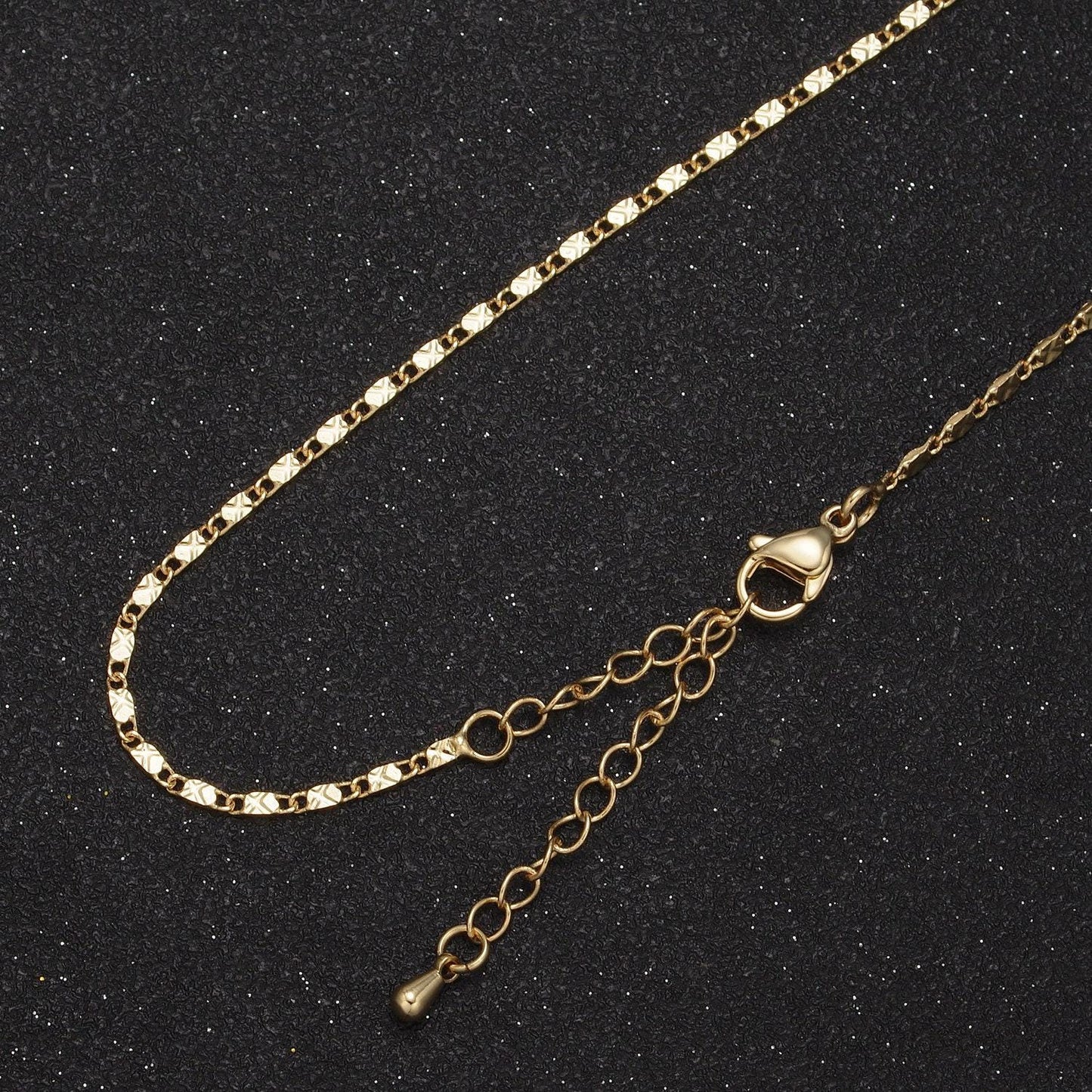 Wholesale gold chain necklace, fine scroll gold chain, simple gold necklace, thin plain women's necklace 18" 20" women chain wa-682