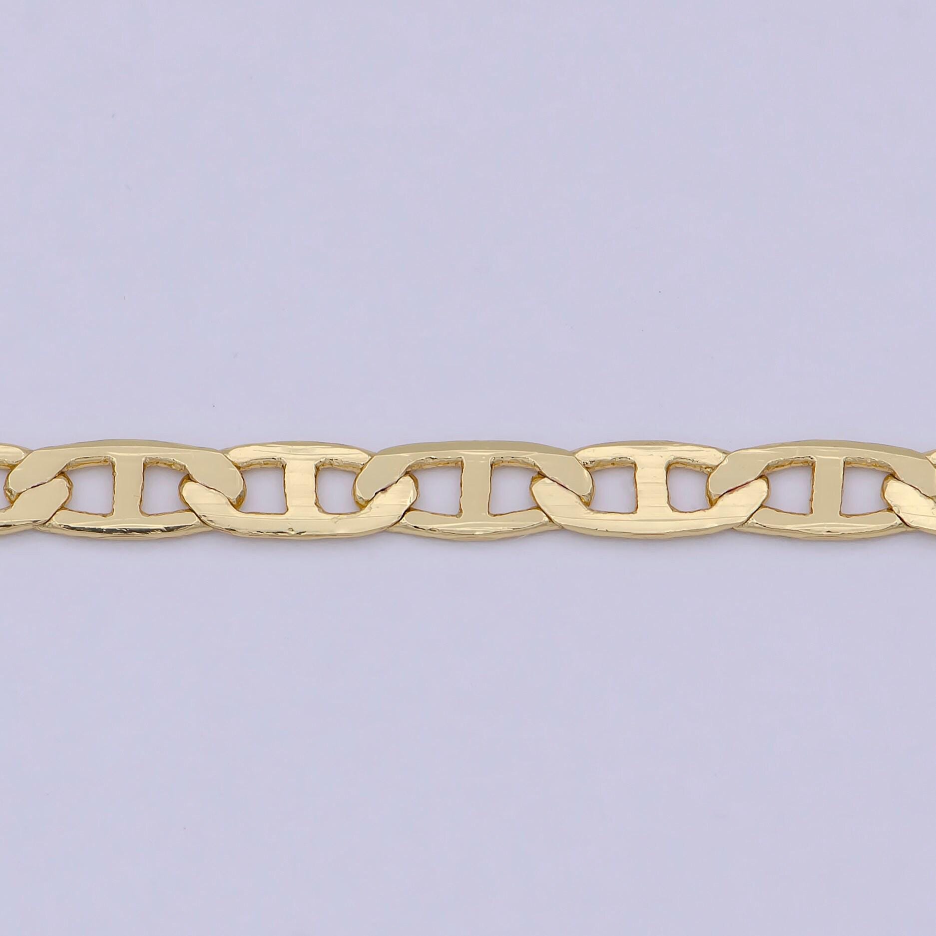 3.3mm mariner anchor link chain necklace 24k gold filled ready to wear 18" 20" long - wa-672
