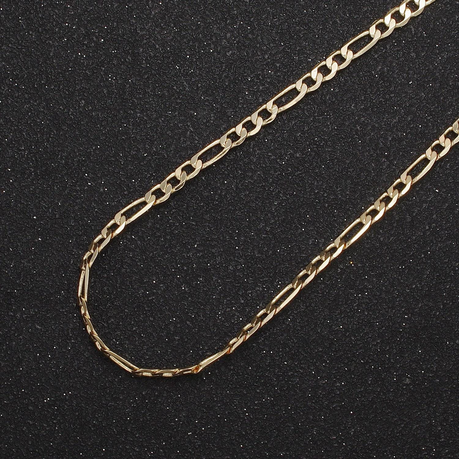 24k gold filled figaro necklace • minimalist necklace chain • unisex figaro chain • figaro 16" 18" 20" chains ready to wear wa-677