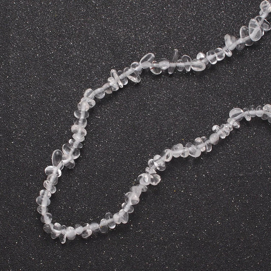 Clear quartz beaded necklace - 18" chip necklace healing crystals, gemstone necklace, handmade jewelry, crystal necklace wa-644