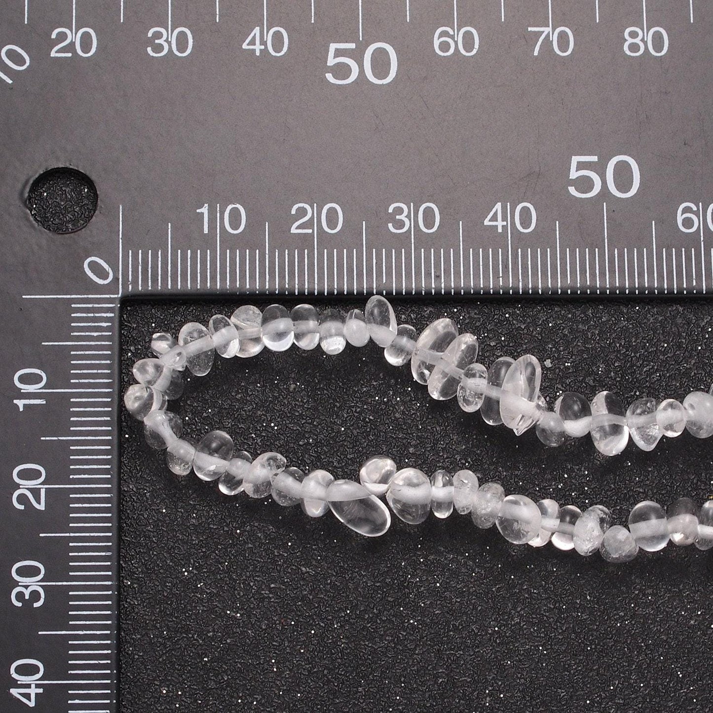Clear quartz beaded necklace - 18" chip necklace healing crystals, gemstone necklace, handmade jewelry, crystal necklace wa-644