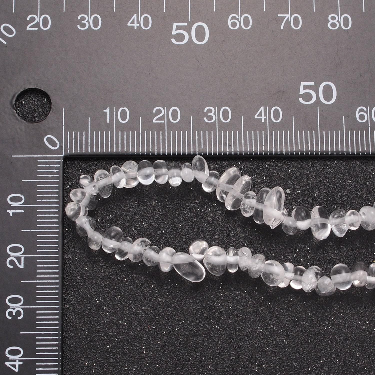 Clear quartz beaded necklace - 18" chip necklace healing crystals, gemstone necklace, handmade jewelry, crystal necklace wa-644
