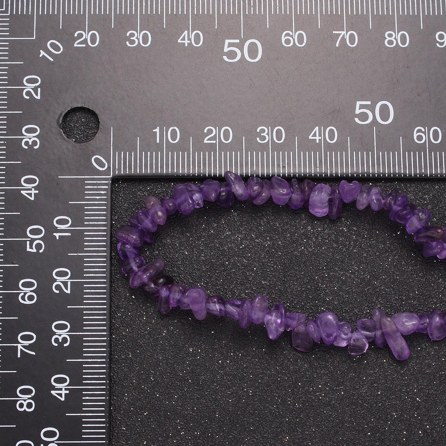 Purple amethyst beaded necklace - 18" chip necklace healing crystals, gemstone necklace, handmade jewelry, crystal necklace wa-639