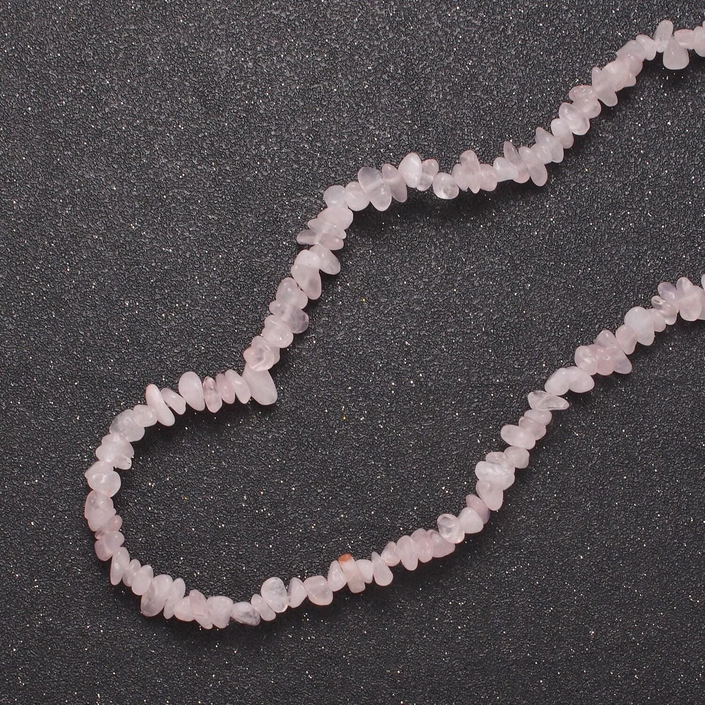 Pink quartz beaded necklace - 17.5" chip necklace healing crystals, gemstone necklace, handmade jewelry, crystal necklace wa-637